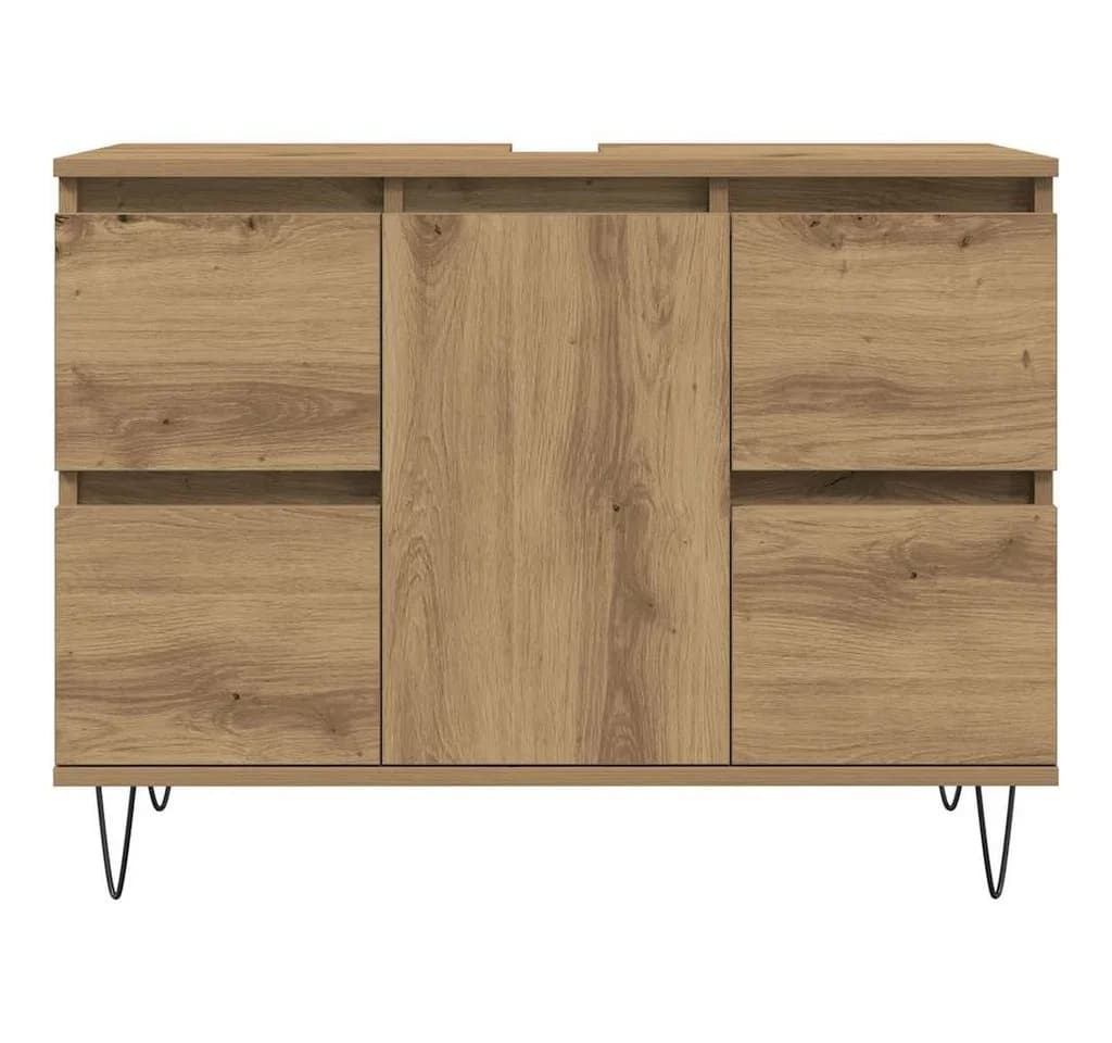 vidaXL Badschrank Artisan-Eiche Holzwerkstoff mit Eisenfüßen - Bild 4
