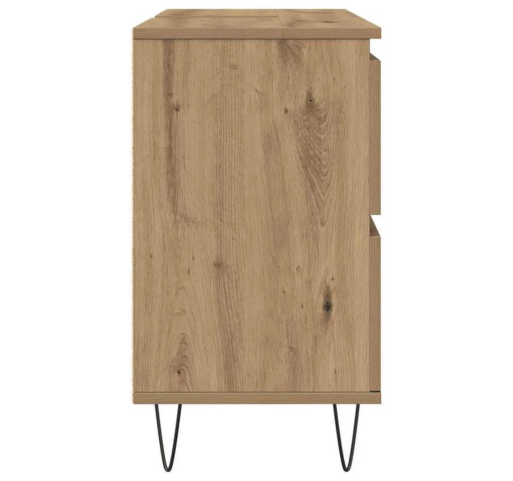 vidaXL Badschrank Artisan-Eiche Holzwerkstoff mit Eisenfüßen - Bild 5