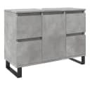 vidaXL Waschbeckenunterschrank Betongrau Holzwerkstoff Bild 2