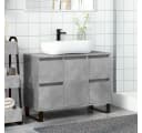 vidaXL Waschbeckenunterschrank Betongrau Holzwerkstoff Bild 3