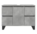vidaXL Waschbeckenunterschrank Betongrau Holzwerkstoff Bild 4