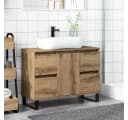 vidaXL Badezimmerspiegelschrank Artisan-Eiche mit Eisen-Beinen Bild 3