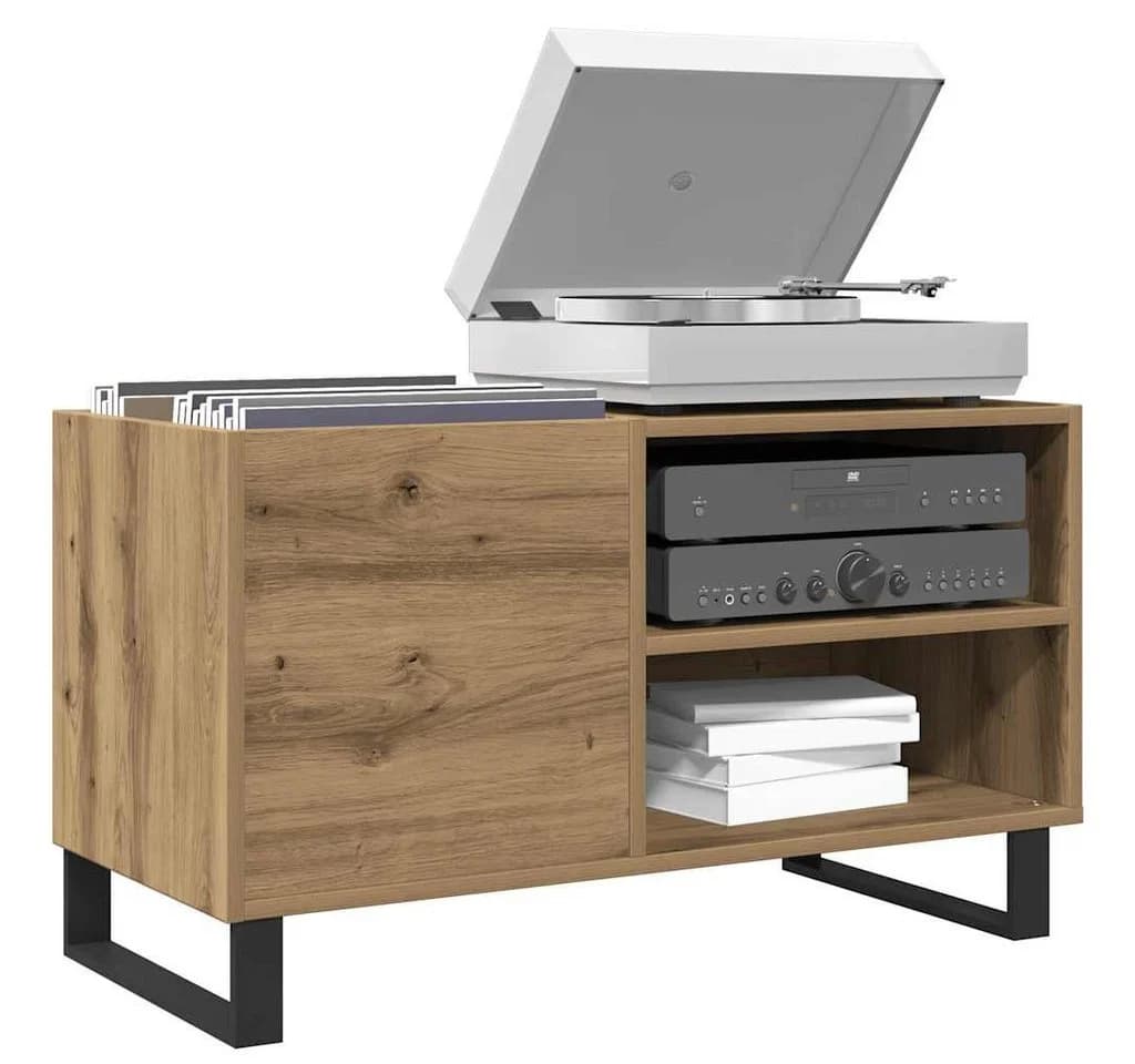 vidaXL Media-Regal Plattenschrank Artisan-Eiche Holzwerkstoff