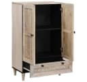 vidaXL Highboard Weiß Massives Mangoholz mit Regal Bild 1