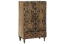 vidaXL Hochschrank mit Regal und Türen Braun Massivholz Bild 2