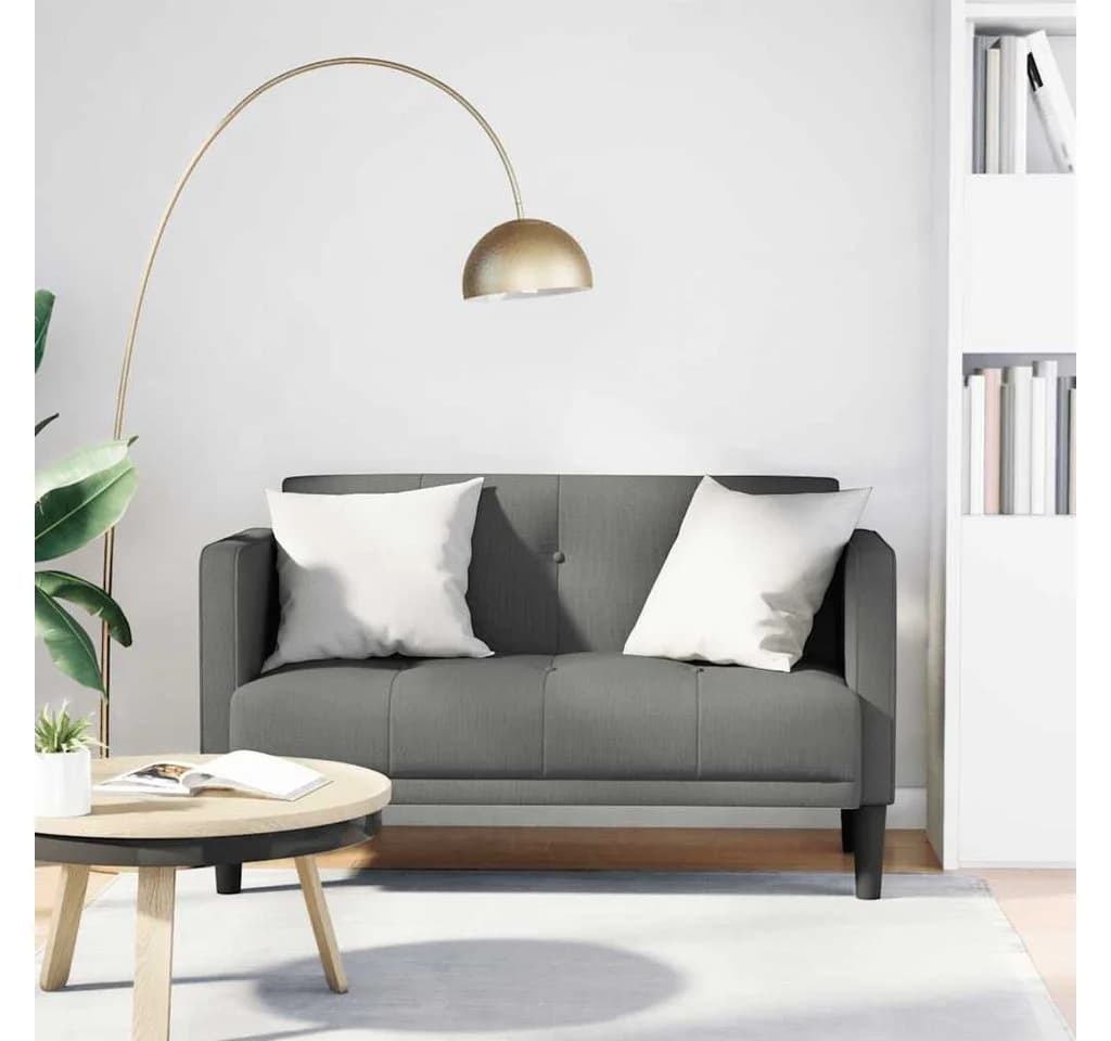 vidaXL Zweisitzer-Sofa Dunkelgrau Stoff Sperrholz