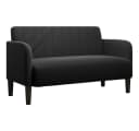 vidaXL Zweisitzer-Sofa Schwarz Samt Bild 2