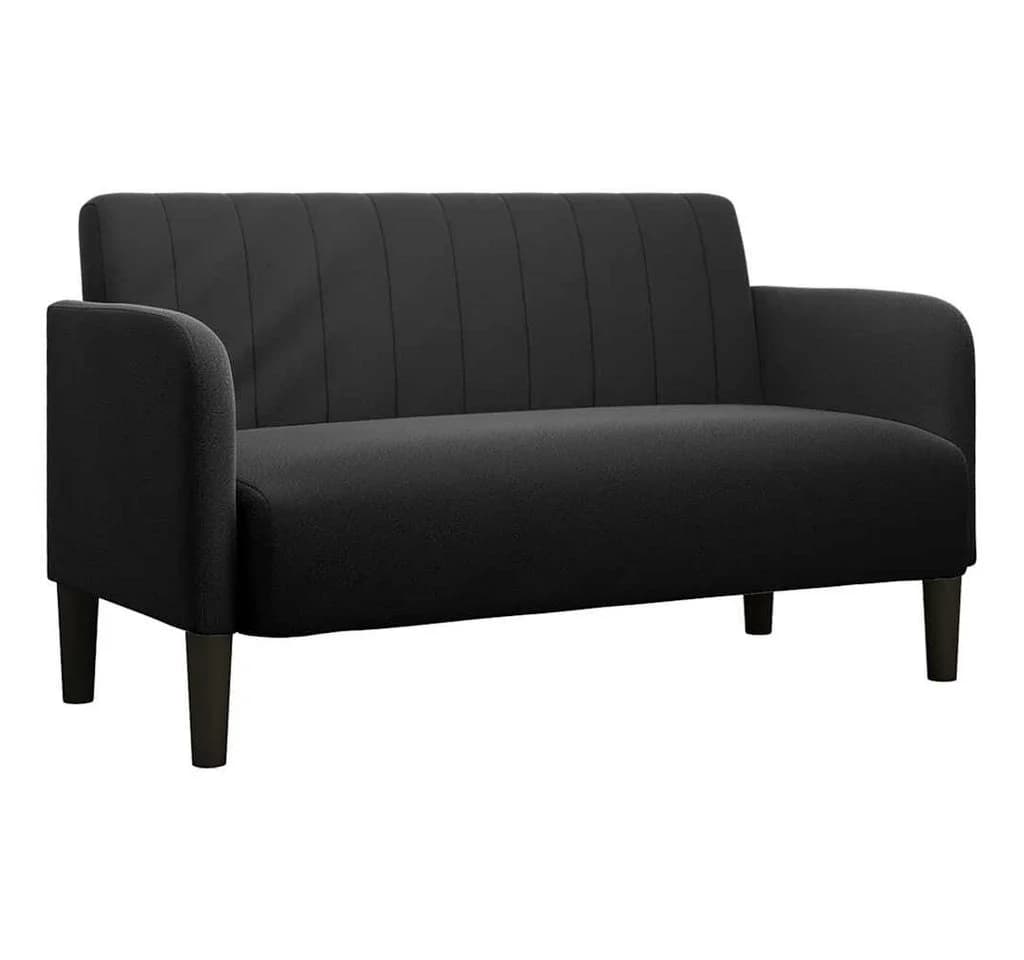 vidaXL Zweisitzer-Sofa Schwarz Samt - Bild 2