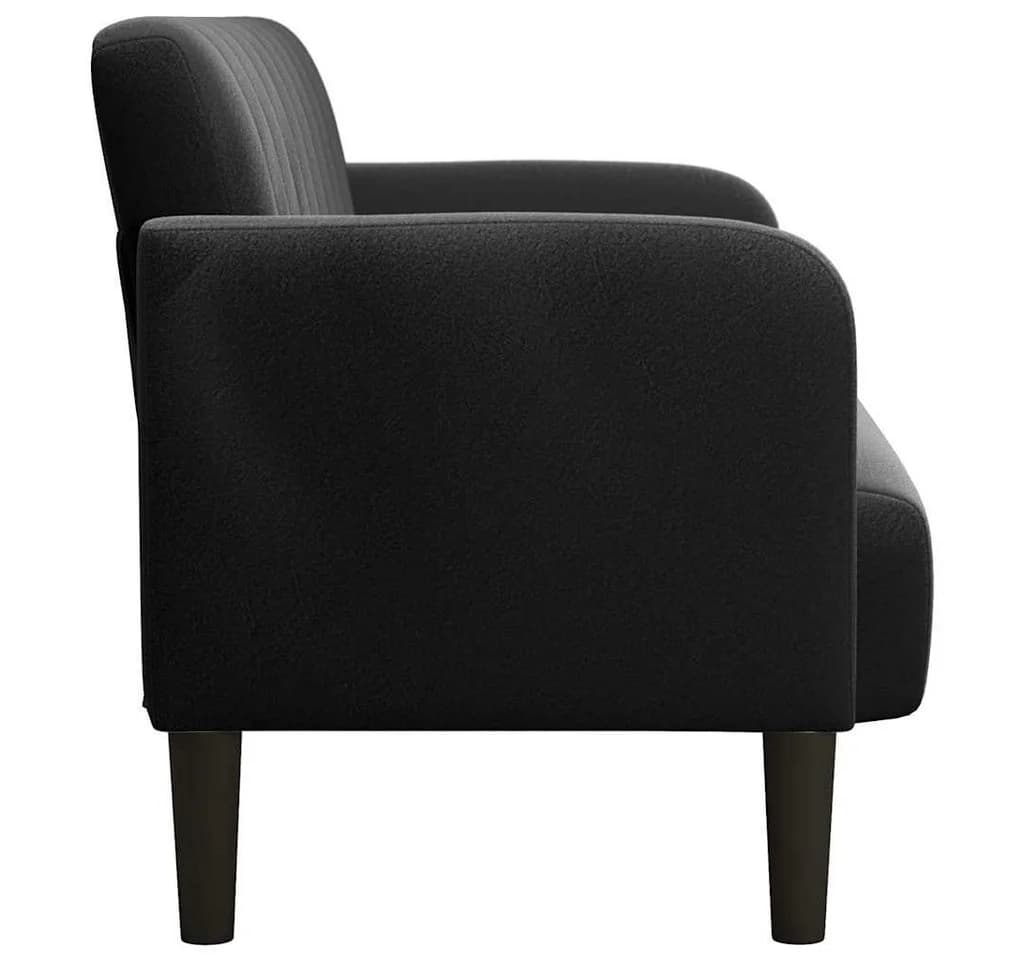 vidaXL Zweisitzer-Sofa Schwarz Samt - Bild 4