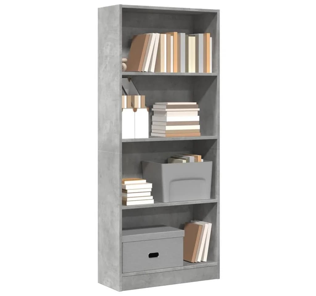 vidaXL Bücherregal Betongrau Holzwerkstoff