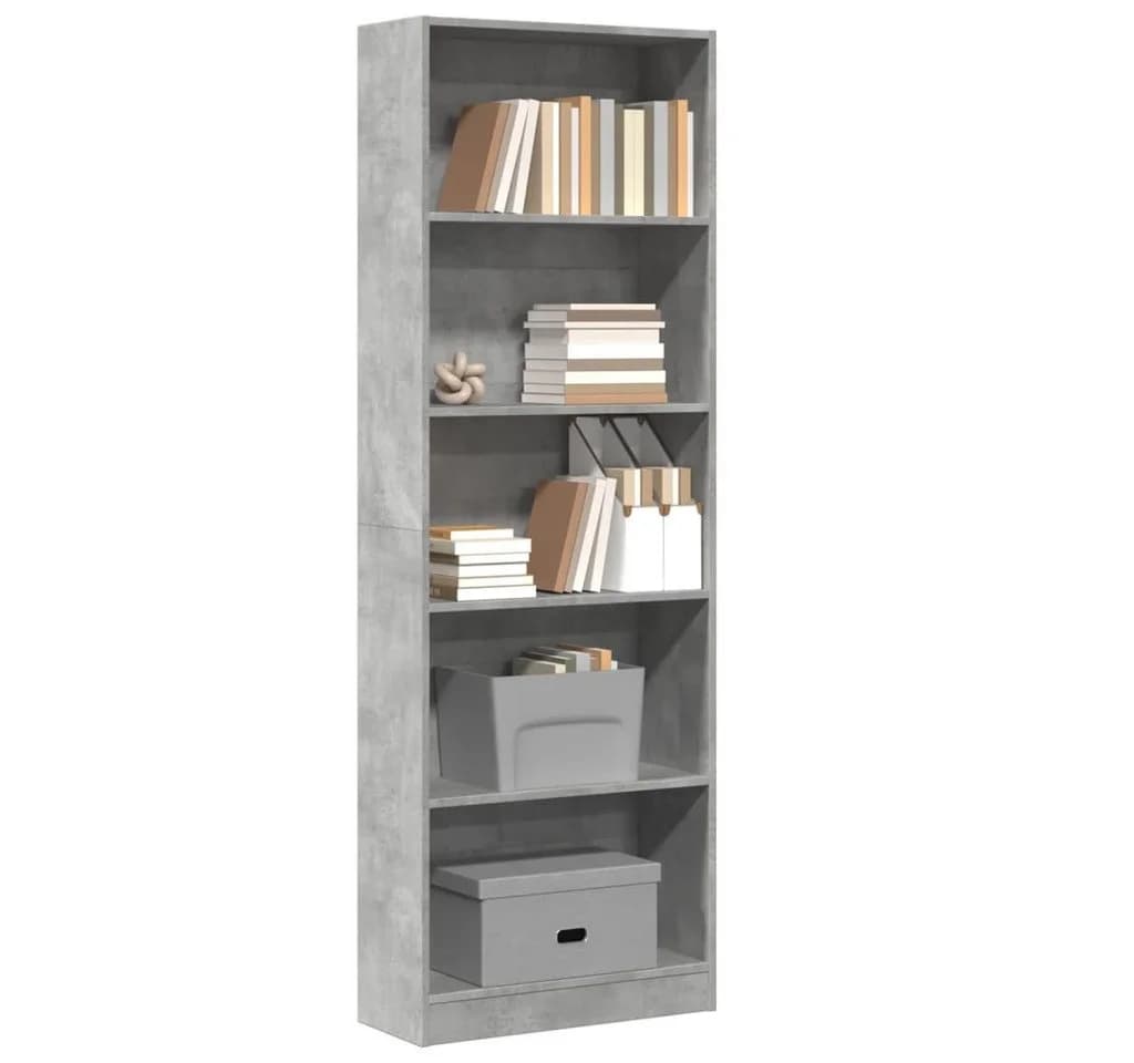 vidaXL Bücherregal Betongrau Holzwerkstoff