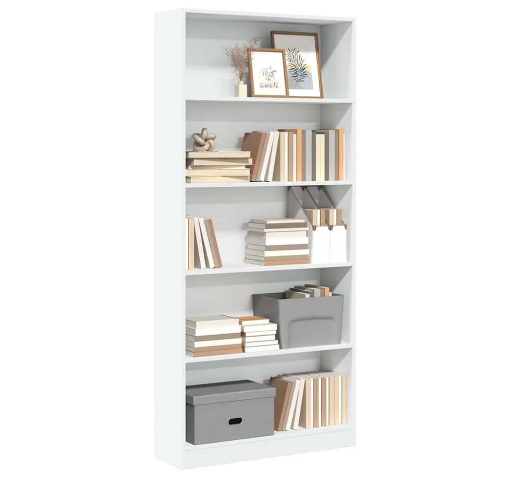vidaXL Bücherregal Weiß Holzwerkstoff