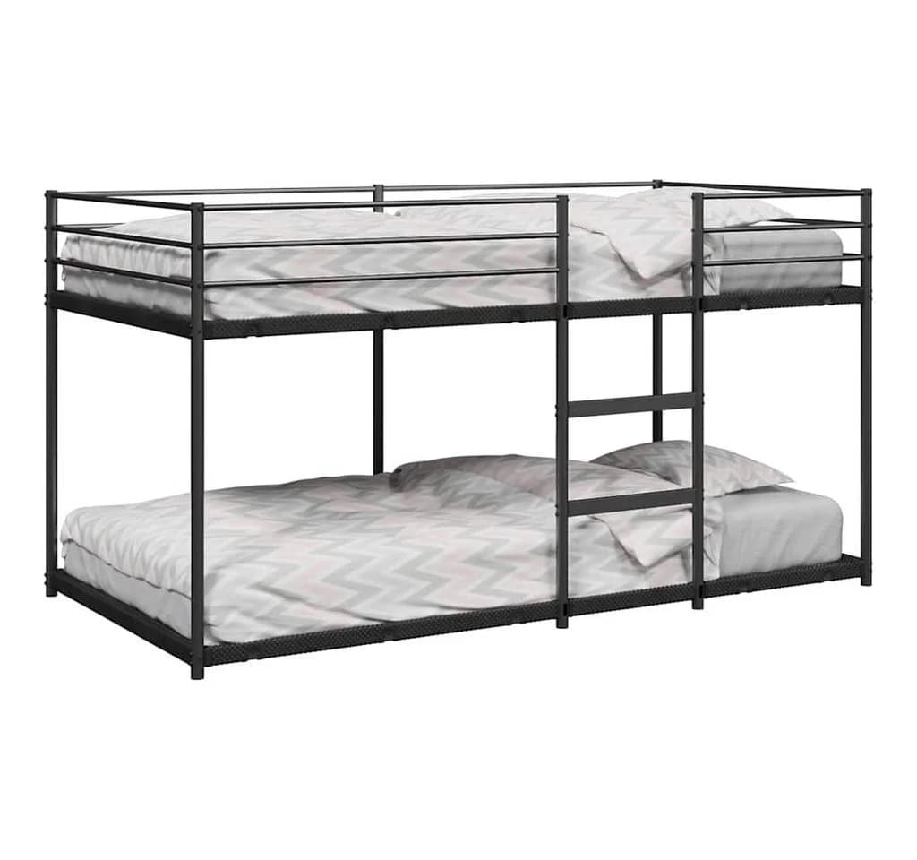 vidaXL Etagenbett Schwarz Stahl 80x200 cm