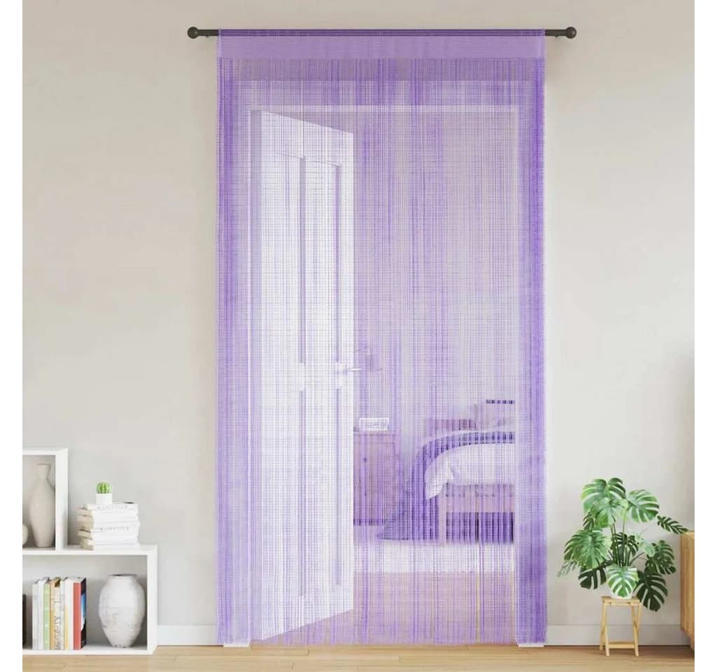 vidaXL Fadenvorhänge 2 Stk. Violett 100x250 cm