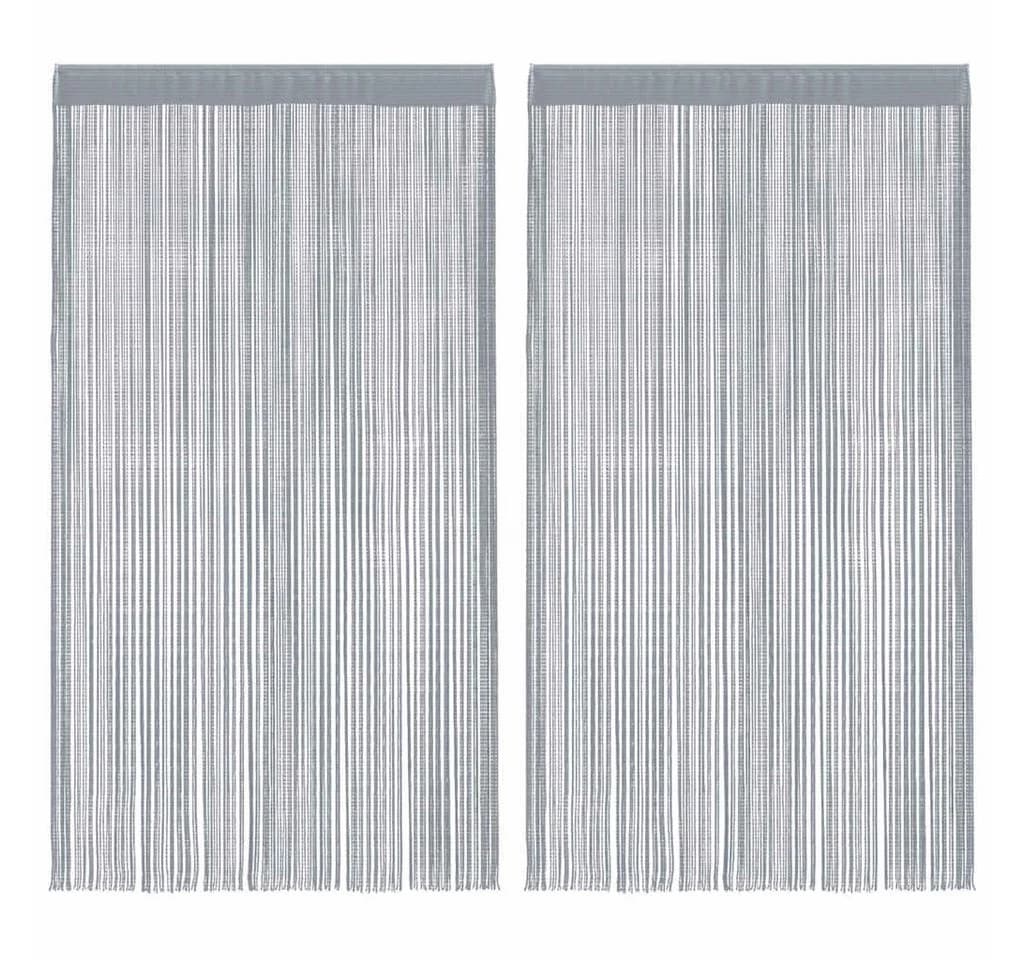 vidaXL Fadenvorhang Hellgrau 140x250 cm 2 Stk. Polyester - Bild 2