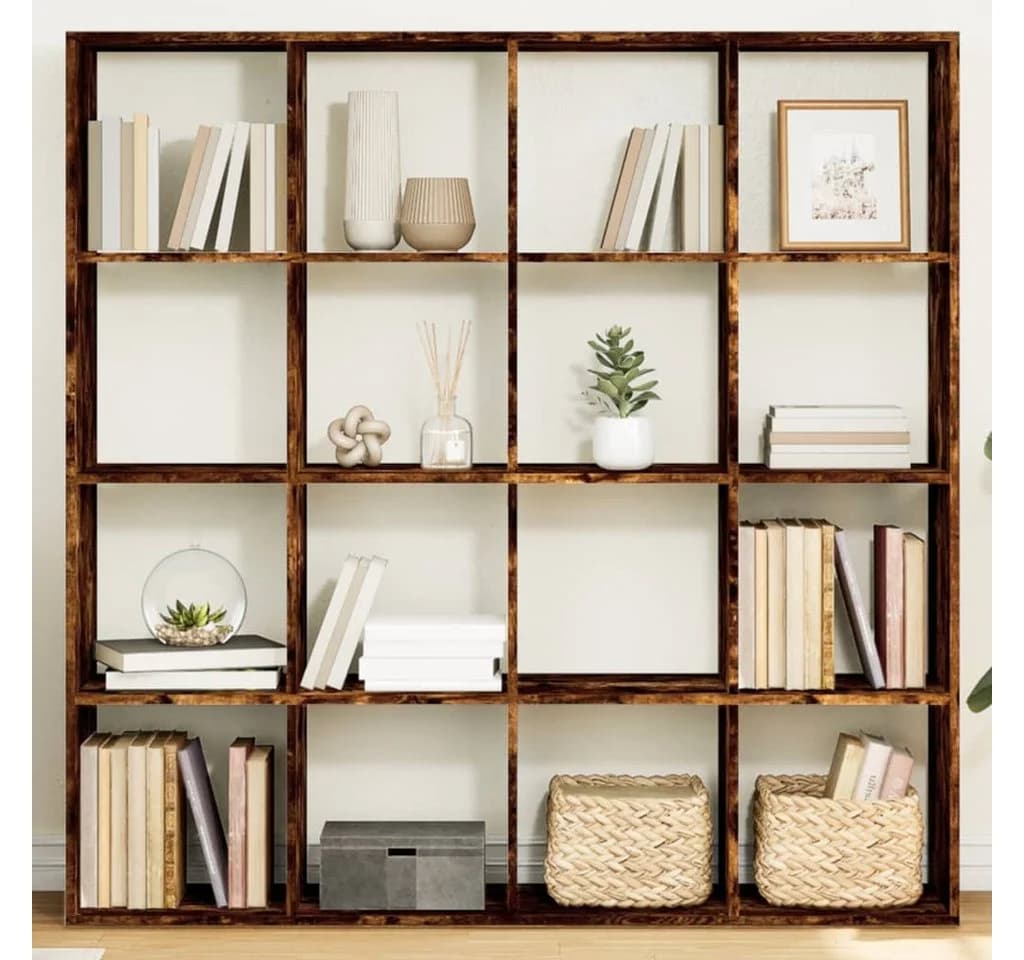 vidaXL Bücherregal Räuchereiche 137,5x29x137,5 cm Holzwerkstoff