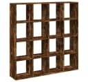 vidaXL Bücherregal Räuchereiche 137,5x29x137,5 cm Holzwerkstoff Bild 5