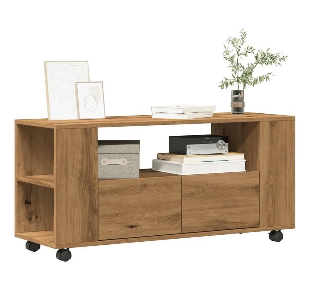 vidaXL TV-Schrank mit Rollen Artisan-Eiche