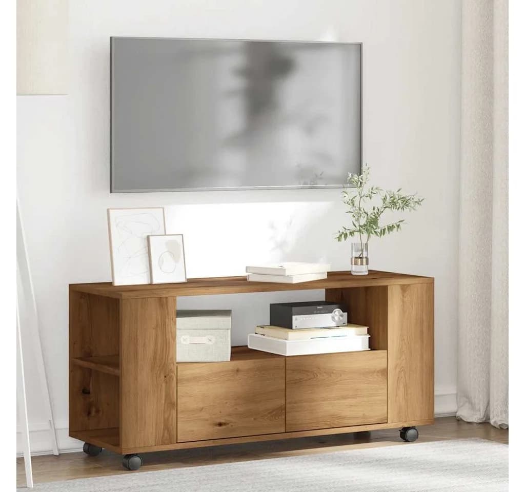 vidaXL TV-Schrank mit Rollen Artisan-Eiche - Bild 3