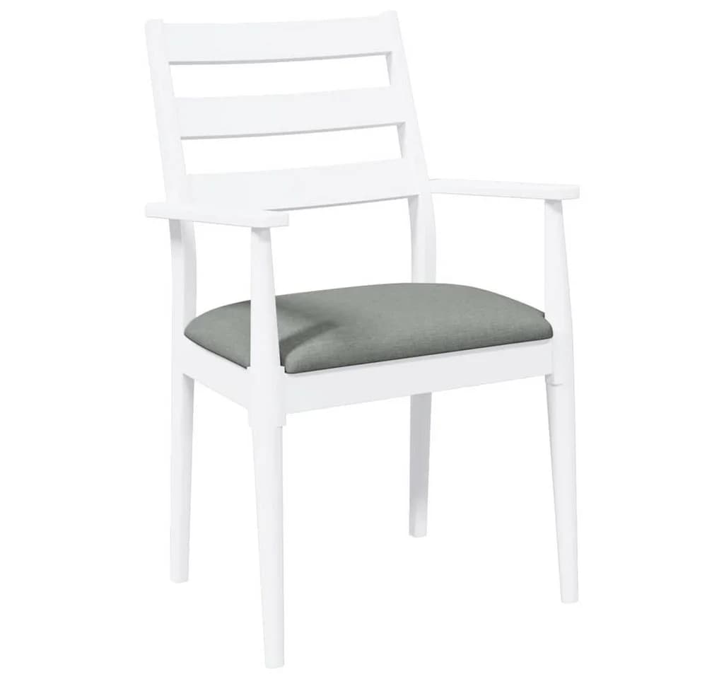 vidaXL Esszimmerstuhl Weiß Massivholz Gummibaum 2 Stk. - Bild 4