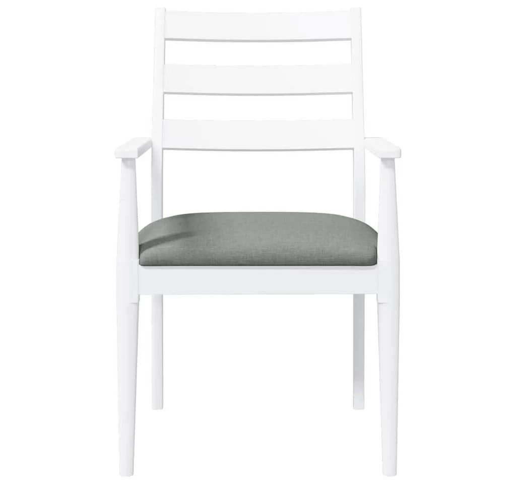 vidaXL Esszimmerstuhl Weiß Massivholz Gummibaum 2 Stk. - Bild 5