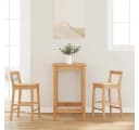 vidaXL Barhocker 2 Stk. Natur Massivholz Gummibaum Bild 1