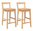 vidaXL Barhocker 2 Stk. Natur Massivholz Gummibaum Bild 2