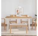 vidaXL Essbank 90 cm Massivholz Gummibaum Beige Bild 3