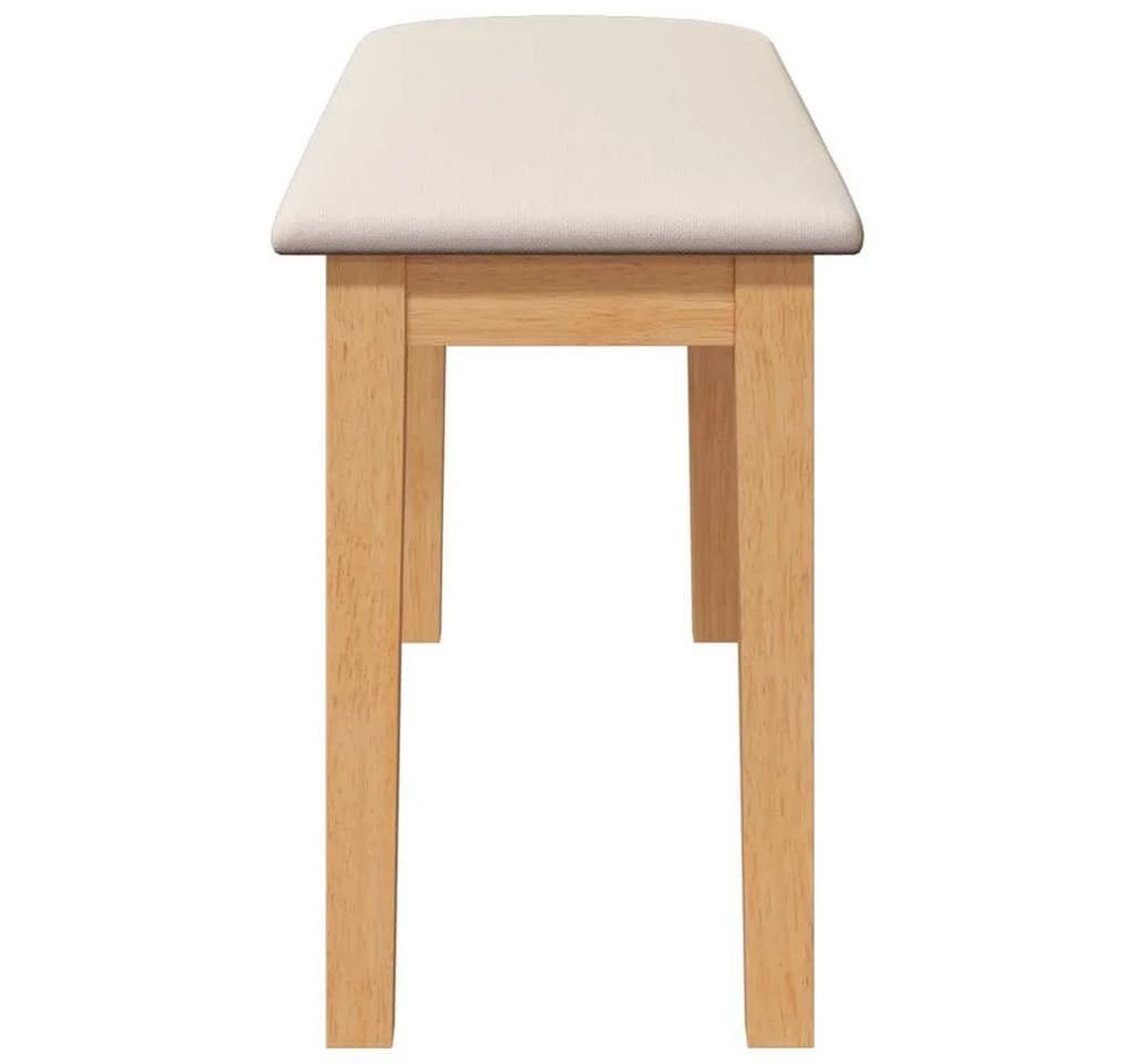 vidaXL Essbank 90 cm Massivholz Gummibaum Beige - Bild 5