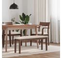 vidaXL Essbank 110 cm Braun Massivholz Gummibaum Bild 1