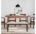 vidaXL Essbank 110 cm Braun Massivholz Gummibaum Bild 3