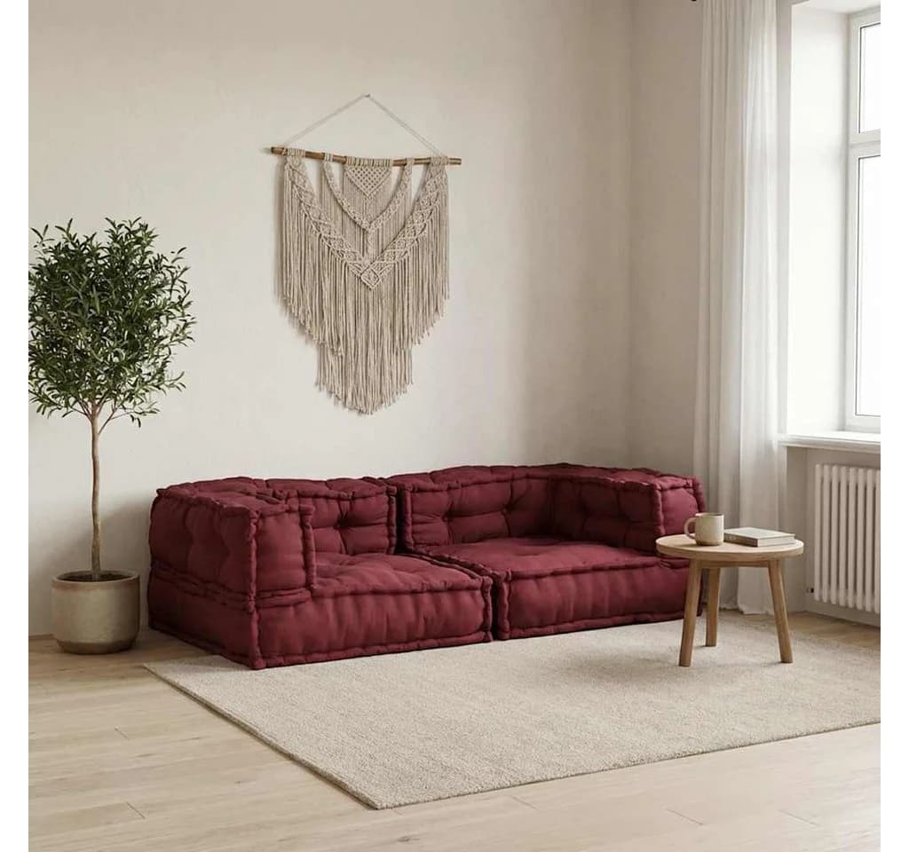 vidaXL Sitzauflage 2-Sitzer-Modulsofa Kastanienbraun Stoff