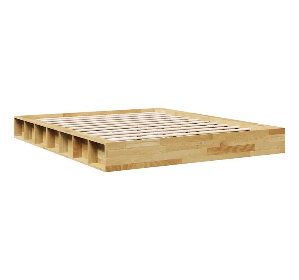 vidaXL Massivholzbett Eiche 160x200 cm mit Stauraum - Bild 2
