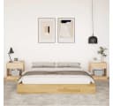 vidaXL Massivholzbett Eiche 160x200 cm mit Stauraum Bild 3