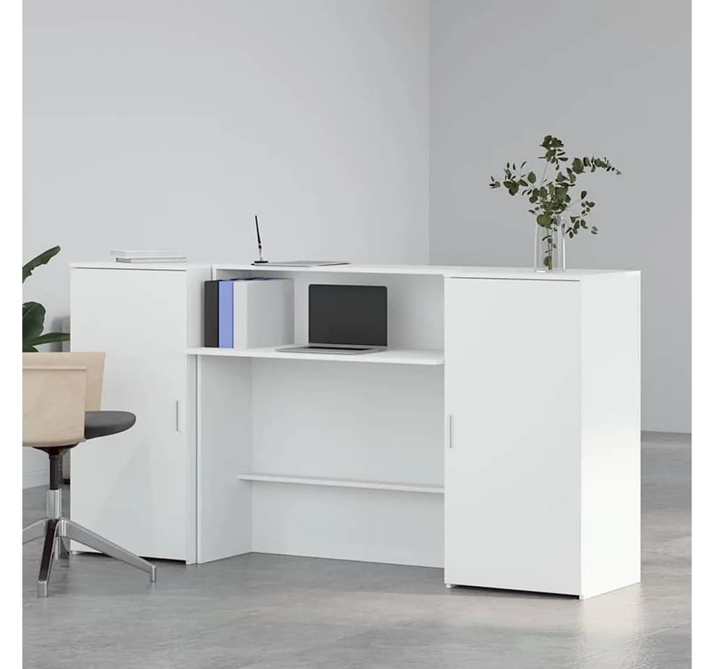 vidaXL Empfangstheke Weiß Holzwerkstoff - Bild 3
