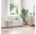vidaXL Teppich Oval Beige 100% Polyester Rutschfest Bild 1
