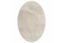 vidaXL Teppich Oval Beige 100% Polyester Rutschfest Bild 2