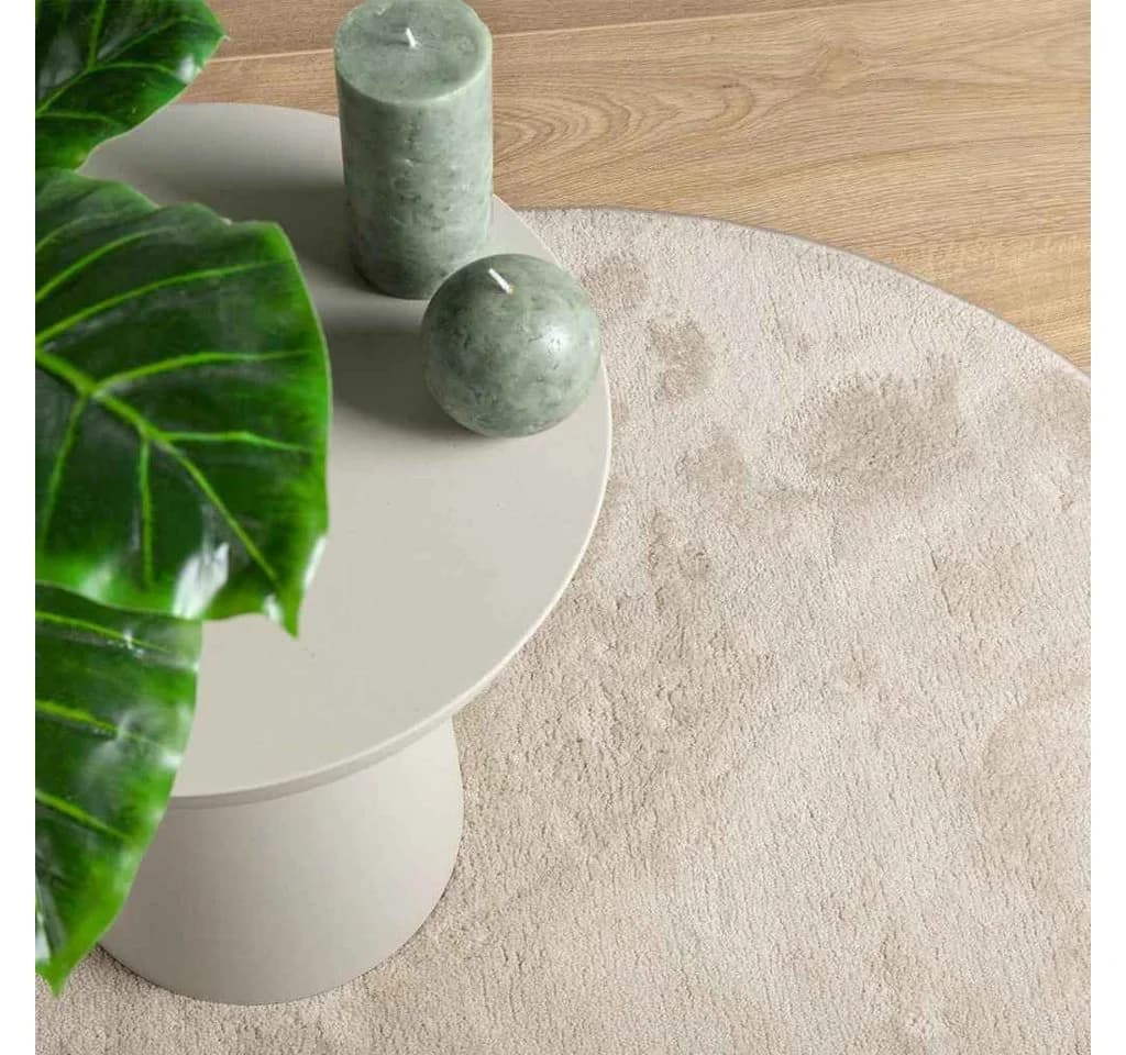 vidaXL Teppich Oval Beige 100% Polyester Rutschfest - Bild 5