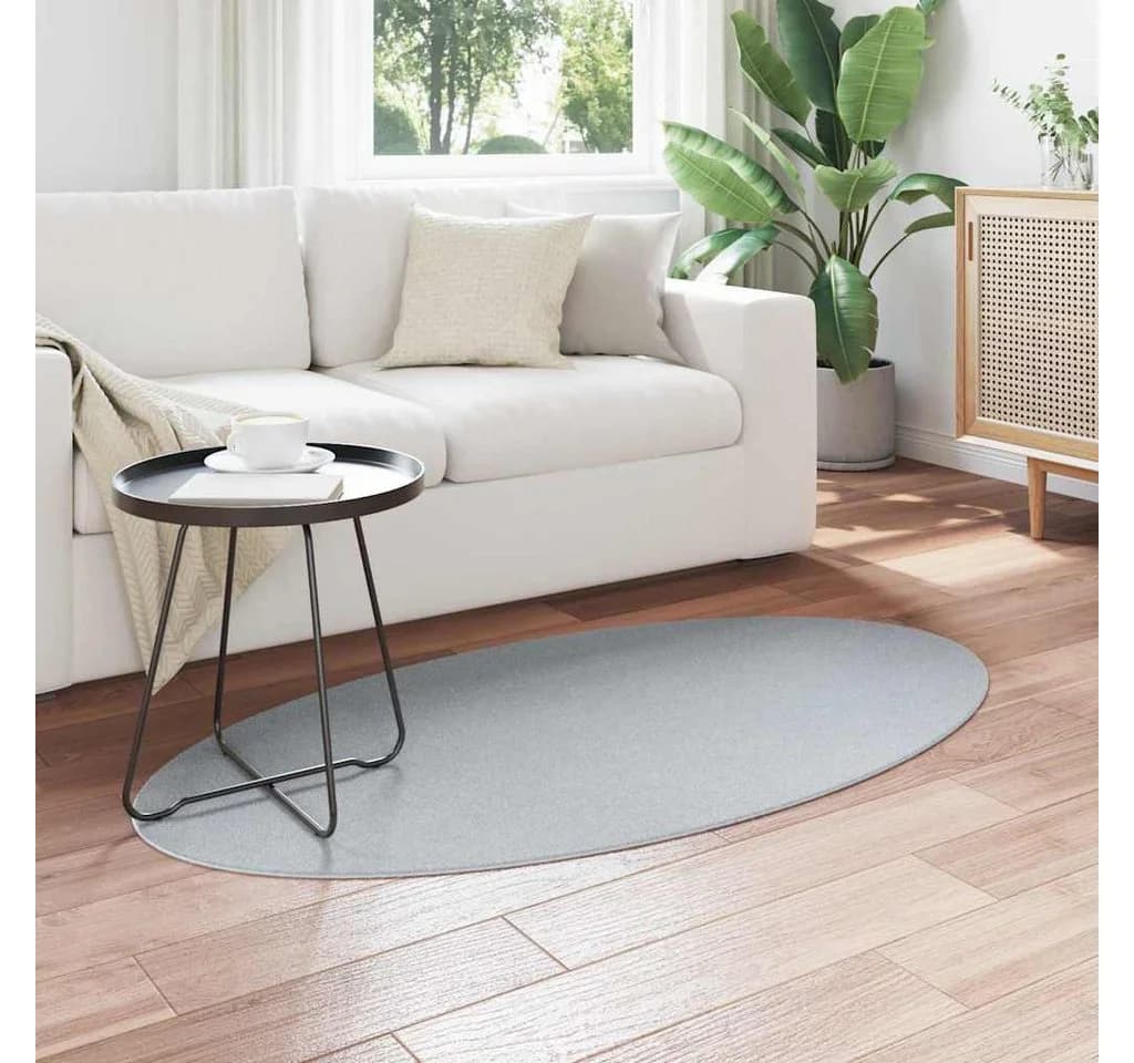 vidaXL Teppich Oval Grau 100 % Polyester - Bild 3