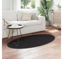 vidaXL Teppich Bereichsteppiche Oval HUARTE Schwarz 150 x 80 cm 100 % Polyester Bild 3