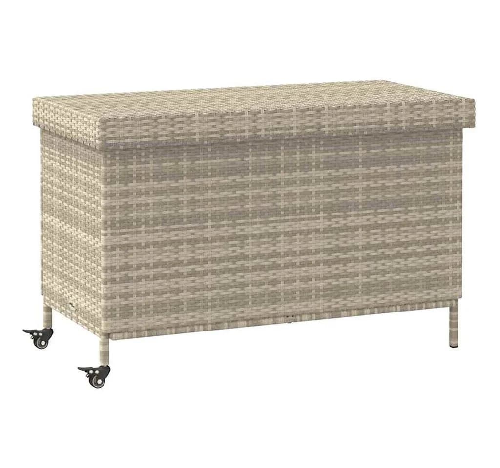vidaXL Gartenbox Poly Rattan Hellgrau mit Rollen - Bild 2