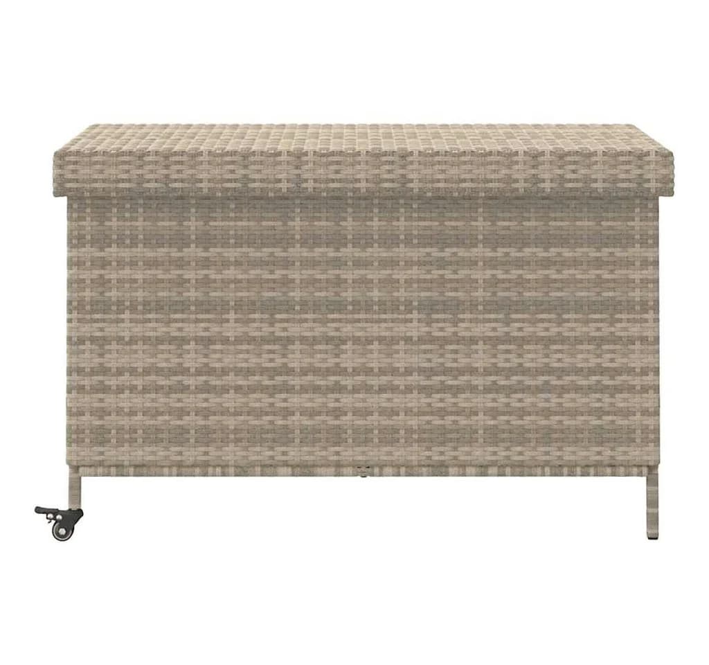 vidaXL Gartenbox Poly Rattan Hellgrau mit Rollen - Bild 4
