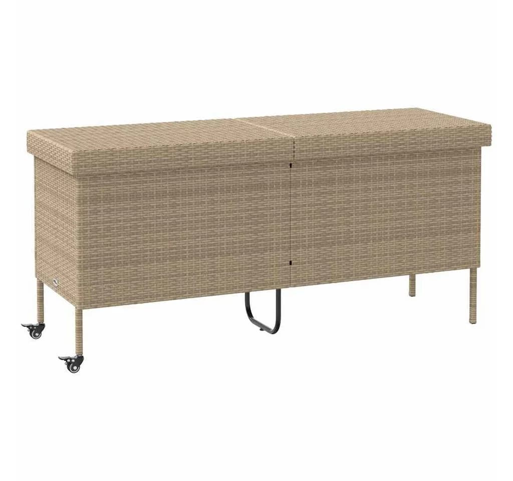 vidaXL Gartenbox Beige Poly-Rattan mit Rollen - Bild 2
