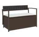 vidaXL Gartenbank mit Stauraum und Kissen Braun Poly Rattan Bild 2