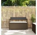 vidaXL Gartenbank mit Stauraum und Kissen Braun Poly Rattan Bild 3