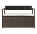 vidaXL Gartenbank mit Stauraum und Kissen Braun Poly Rattan Bild 4