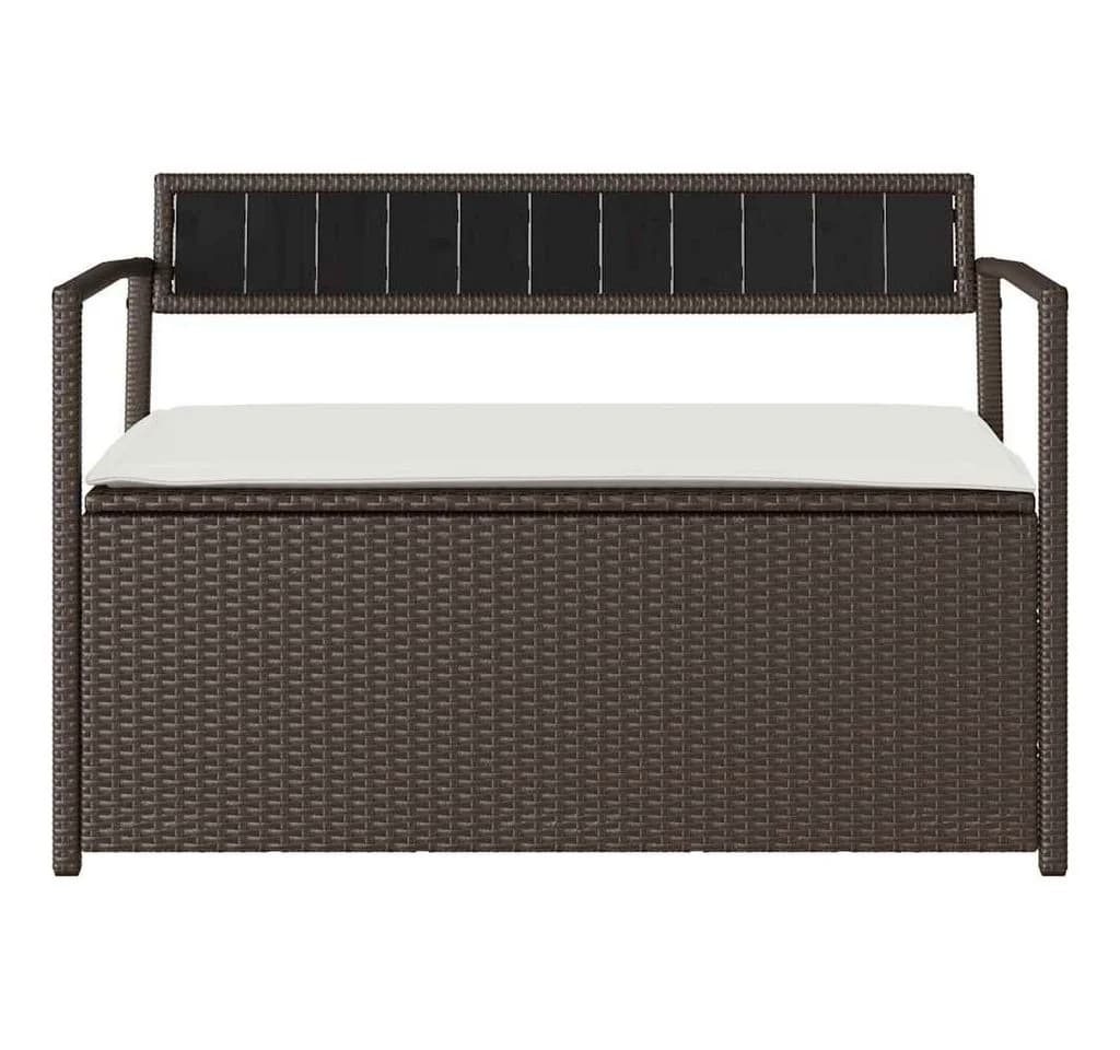 vidaXL Gartenbank mit Stauraum und Kissen Braun Poly Rattan - Bild 4