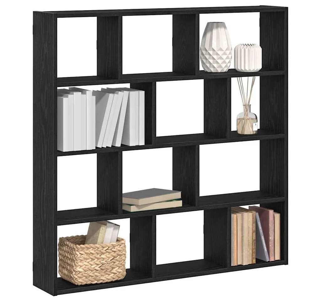 vidaXL Würfelregal 12 Fächer Schwarz Holzwerkstoff