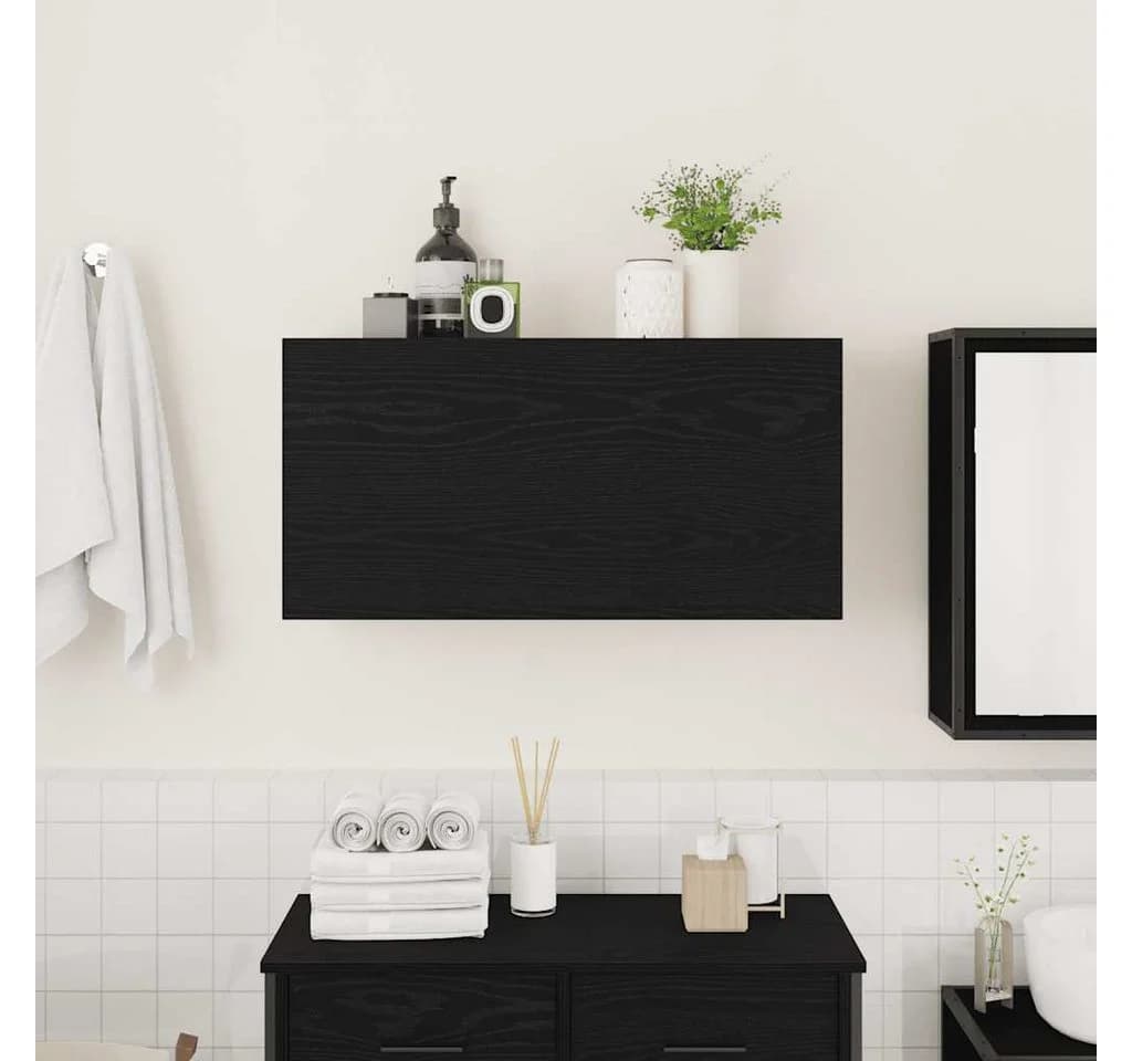 vidaXL Badezimmerspiegelschwarz Holzwerkstoff Schwarz - Bild 3