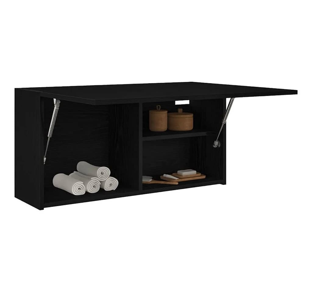 vidaXL Badezimmerspiegelschwarz Holzwerkstoff Schwarz - Bild 4